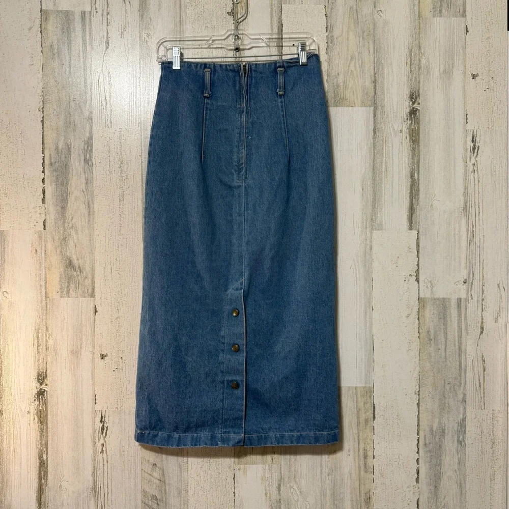 Vintage Classic Blue Denim Pencil Skirt